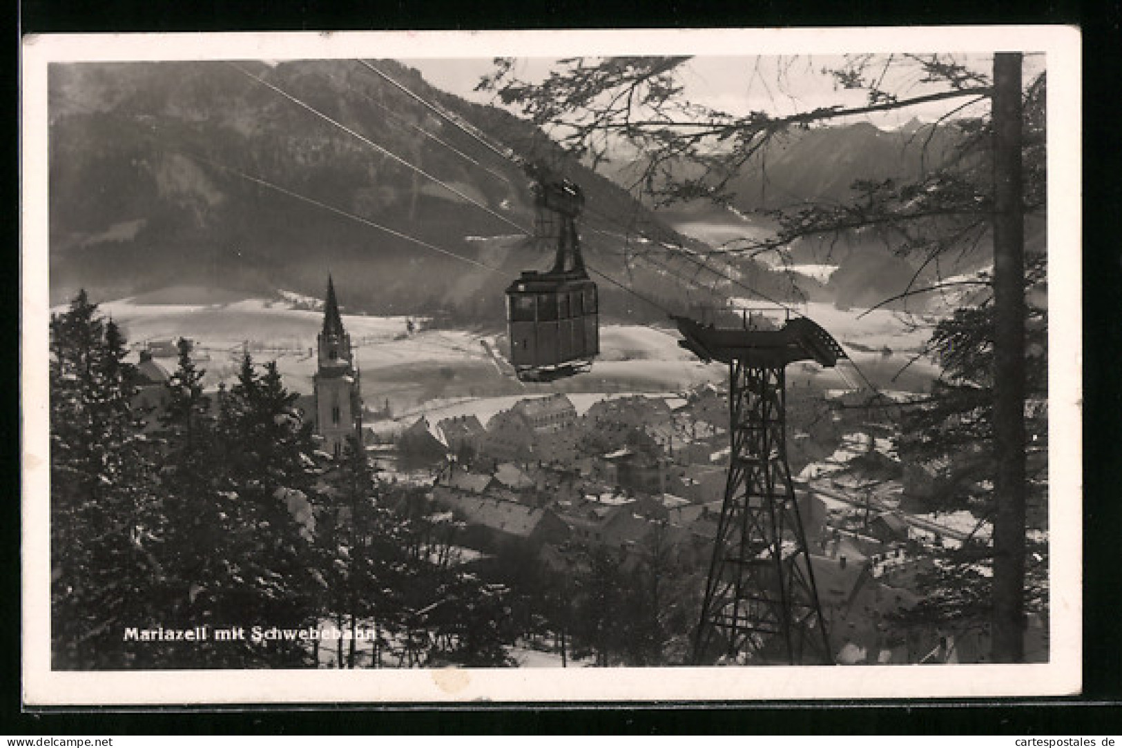 AK Mariazell Mit Schwebebahn Aus Der Vogelschau  - Funiculaires