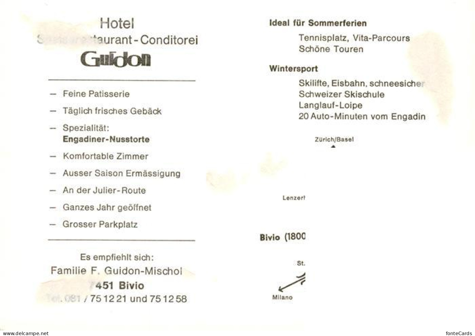13887432 Bivio Hotel Guidon Gastraum Zimmer Panorama Bivio - Other & Unclassified