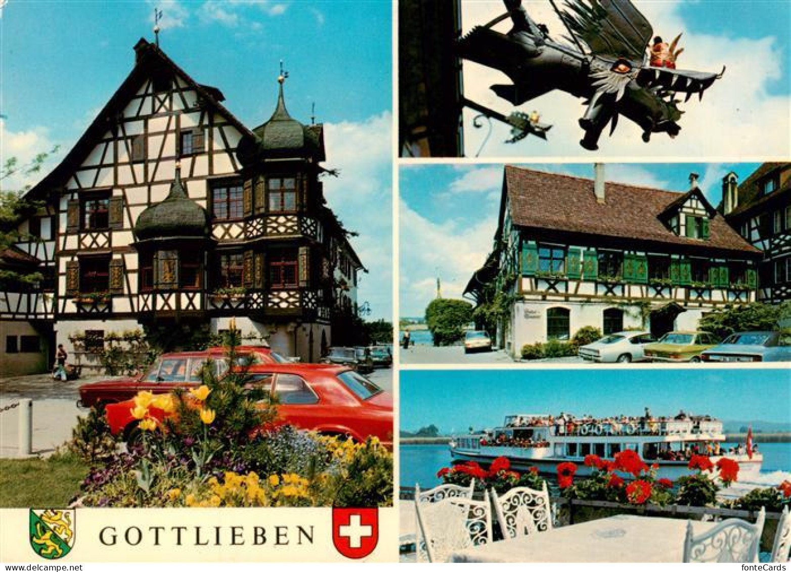 13884163 Gottlieben Hotel Fachwerkhaus Wirtshausschild Faehre Gottlieben - Autres & Non Classés