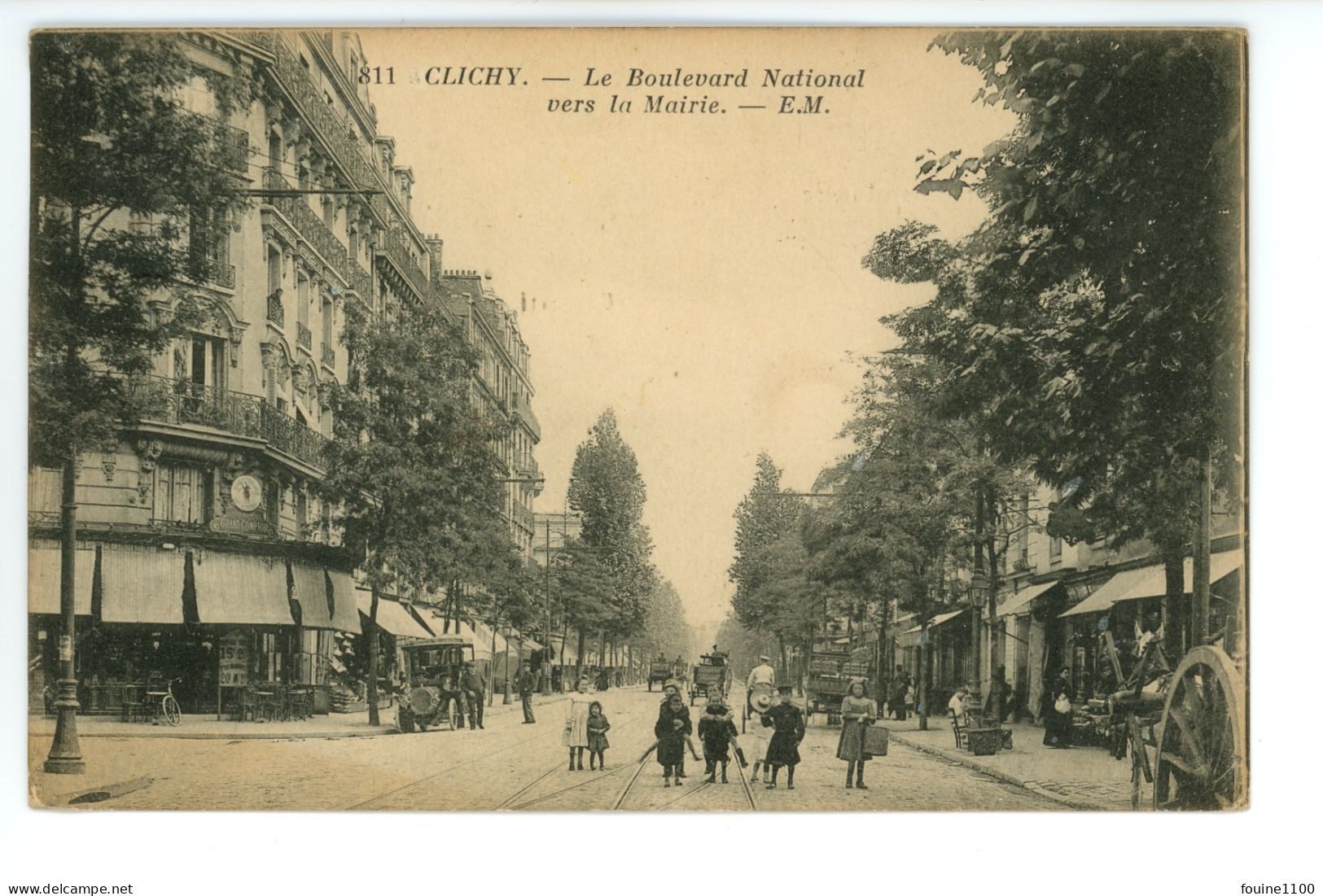 CLICHY  Le Boulevard National Vers La Mairie - Clichy