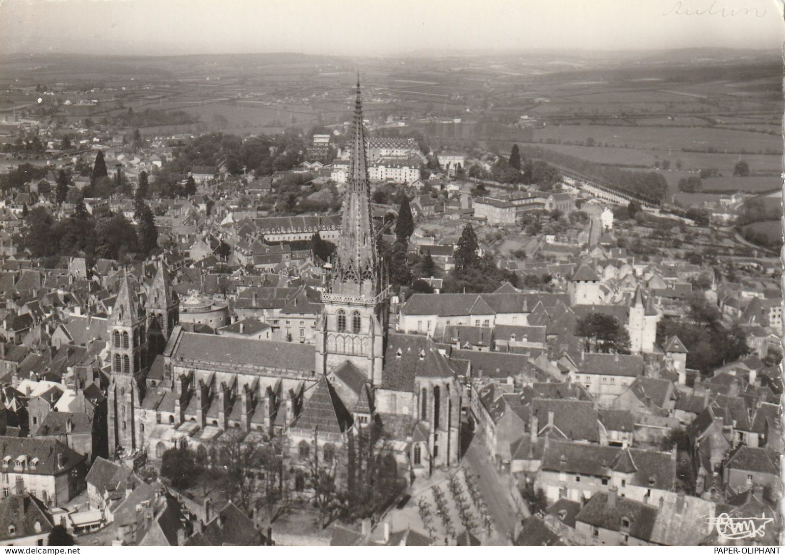 F 71400 AUTUN, Vue Airienne, 1961, CIM - Macon - Autun