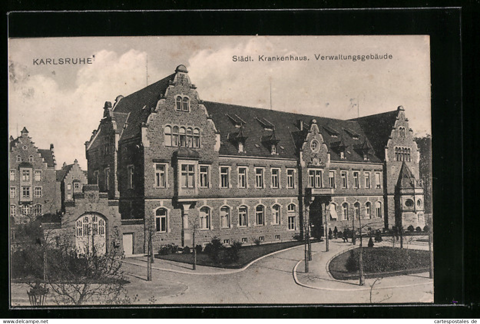 AK Karlsruhe, Städt. Krankenhaus, Verwaltungsgebäude  - Karlsruhe