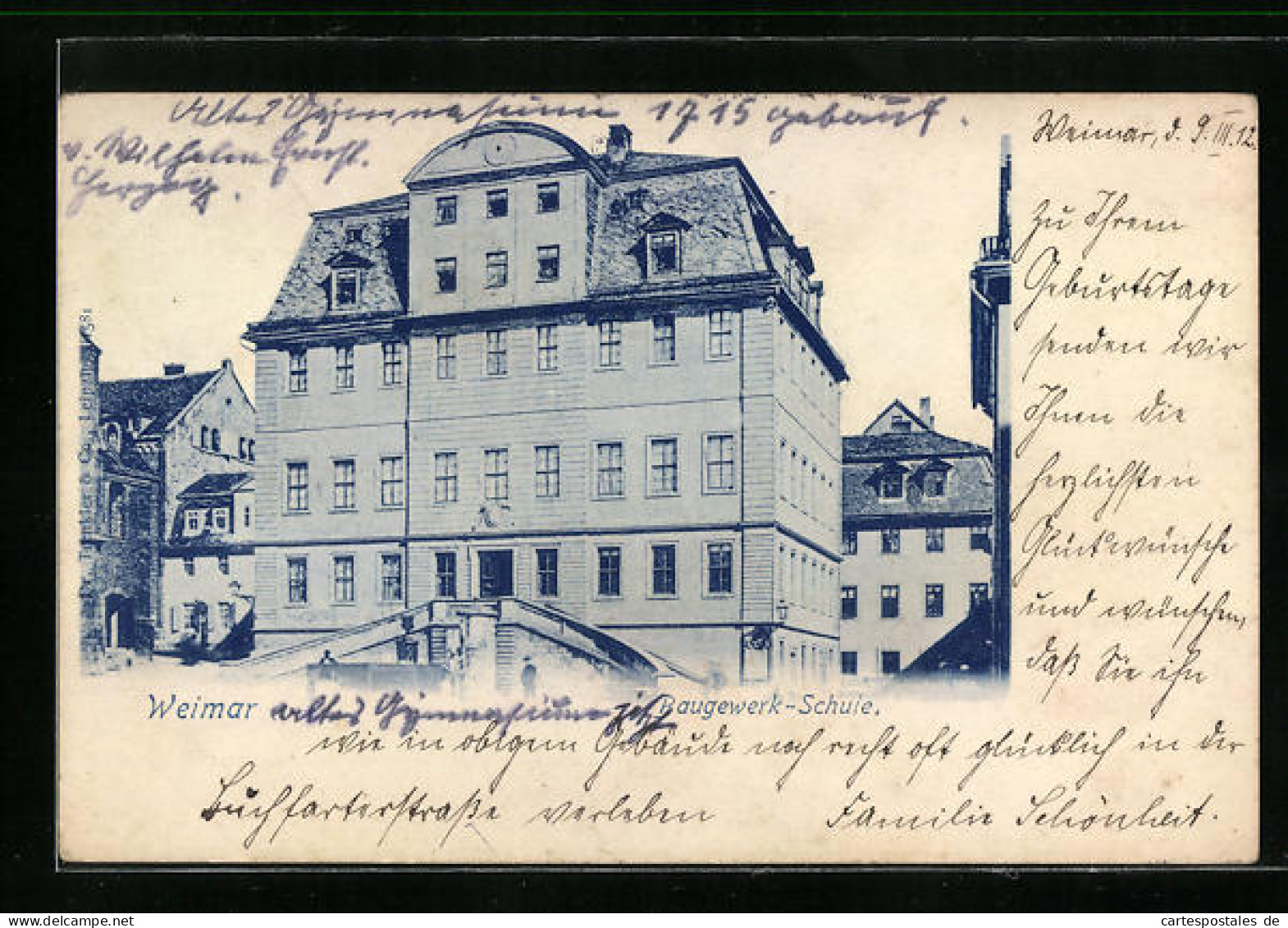 AK Weimar, Baugewerk-Schule Mit Nachbargebäuden  - Weimar
