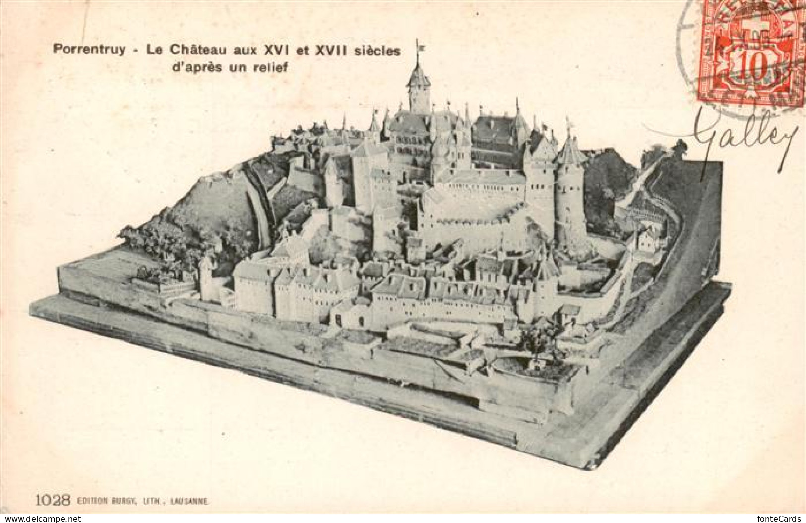 13876330 Porrentruy JU Chateau Aux XVI Et XVII Siècles D Après Un Relief - Andere & Zonder Classificatie