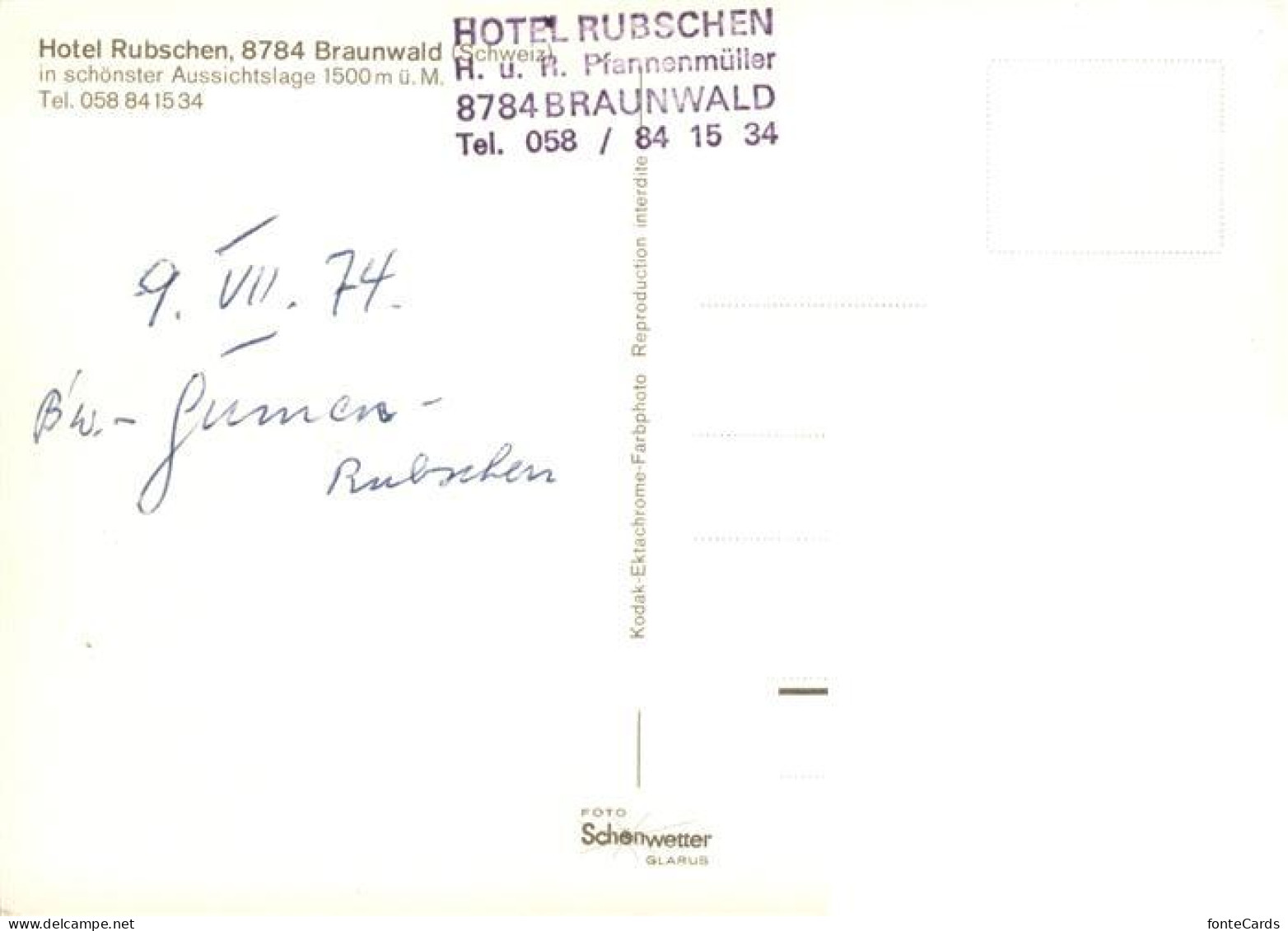 13875942 Braunwald GL Hotel Rubschen Braunwald GL - Sonstige & Ohne Zuordnung