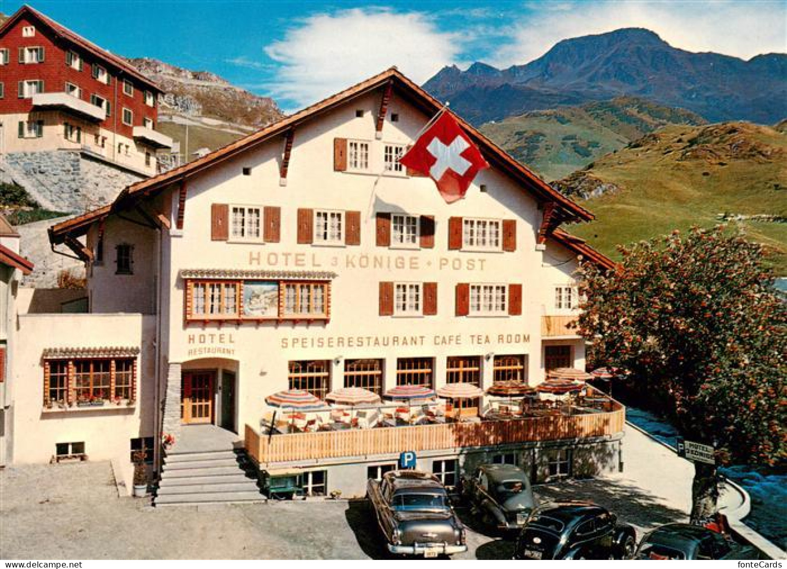 13872778 Andermatt UR Hotel 3 Koenige Speiserestaurant Terrasse  - Autres & Non Classés