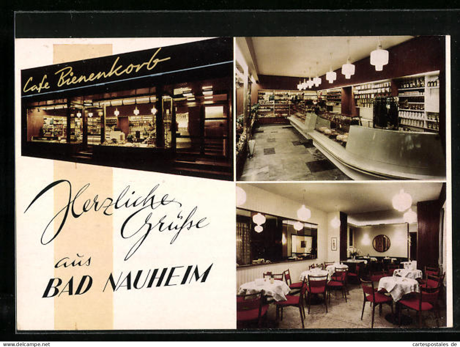 AK Bad Nauheim, Cafe Bienenkorb Von Innen Und Aussen, Hauptstrasse 3  - Bad Nauheim