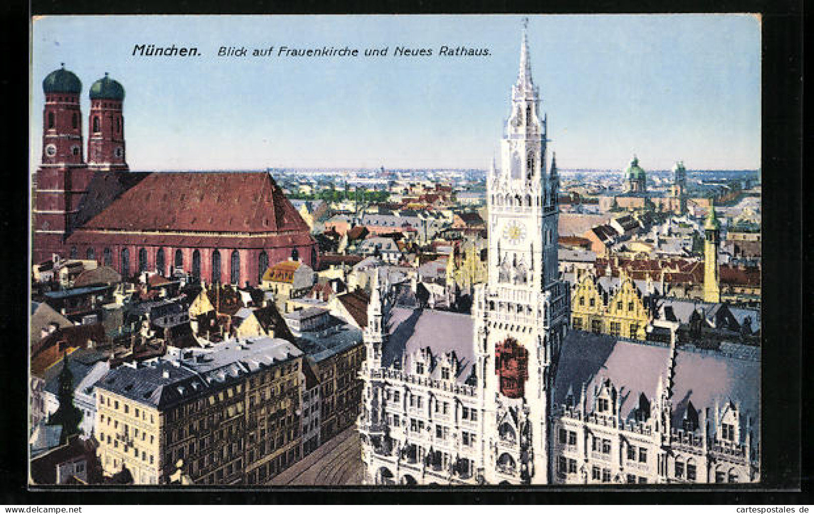 AK München, Blick Auf Frauenkirche Und Neues Rathaus  - Muenchen