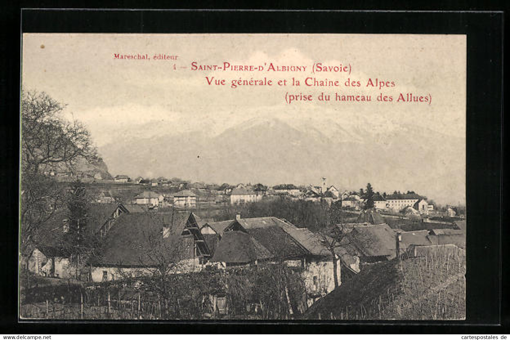 CPA Saint-Pierre-d`Albigny, Vue Générale Et La Chaîne Des Alpes  - Saint Pierre D'Albigny