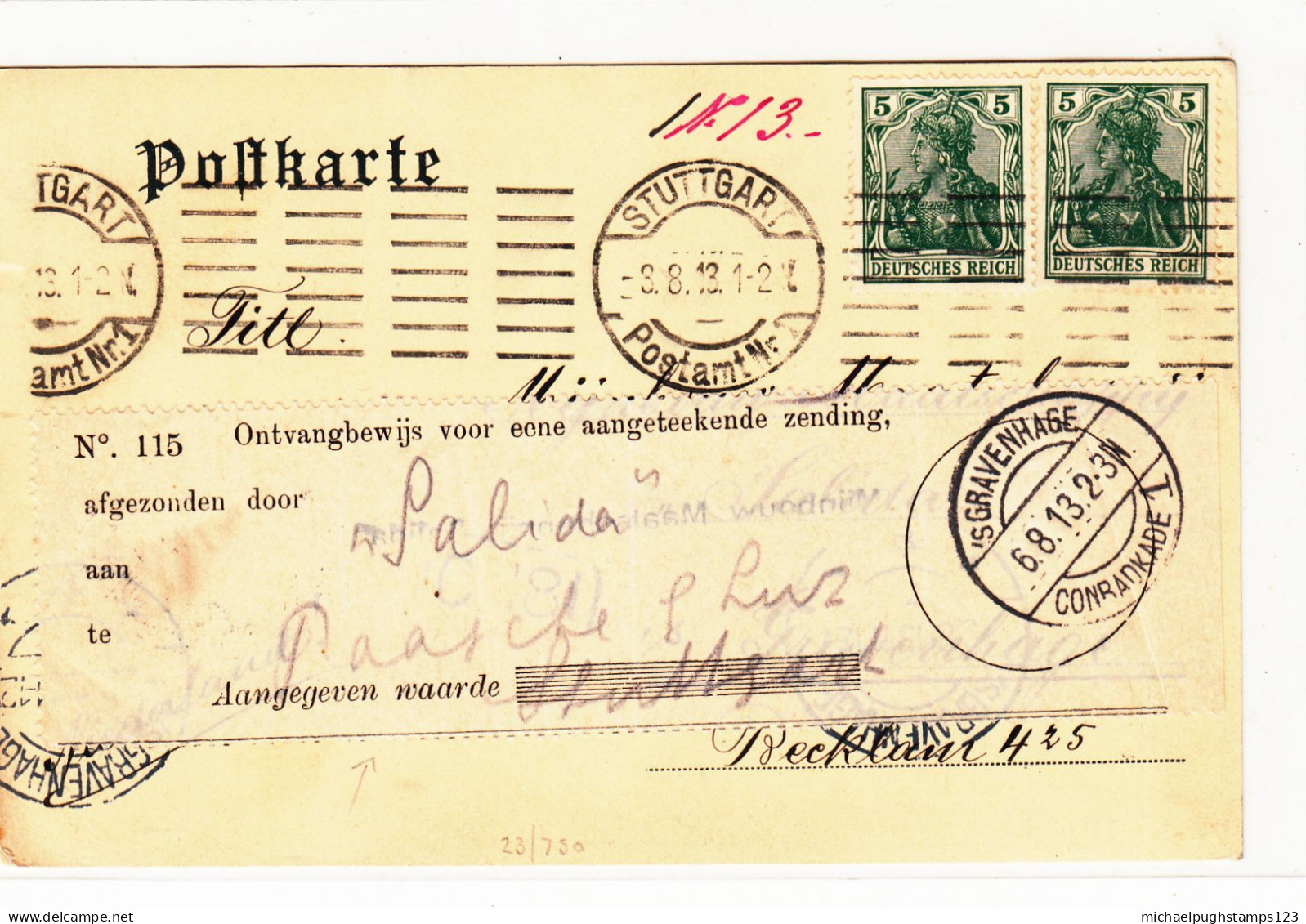 Netherlands / Post Office Instruction Labels - Autres & Non Classés