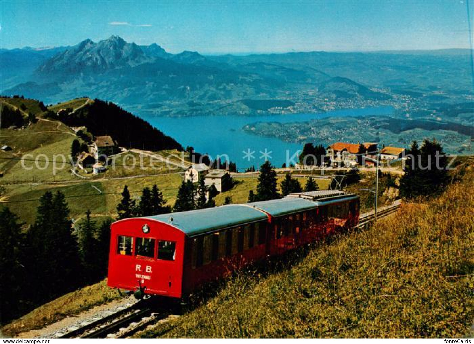 13869204 Vitznau Witznau Vierwaldstaettersee LU Rigi Bahn Mit Pilatus Und Luzern - Autres & Non Classés