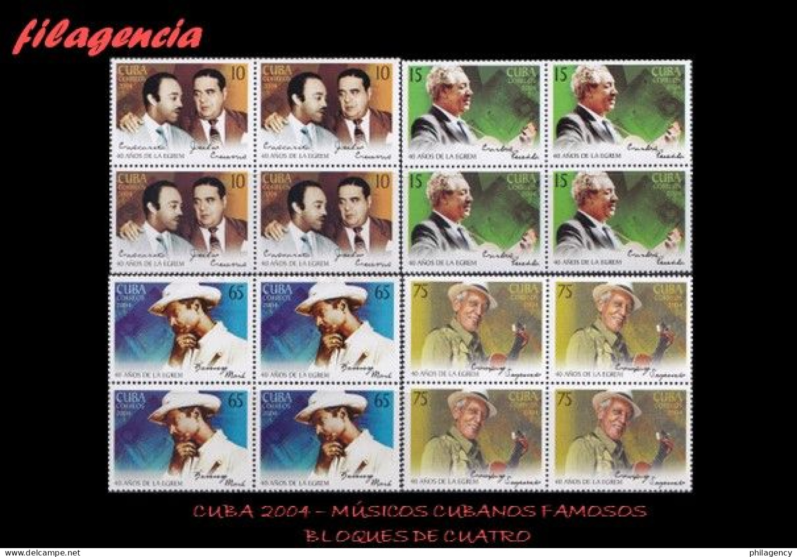 CUBA. BLOQUES DE CUATRO. 2004-10 MÚSICOS CUBANOS FAMOSOS - Nuovi