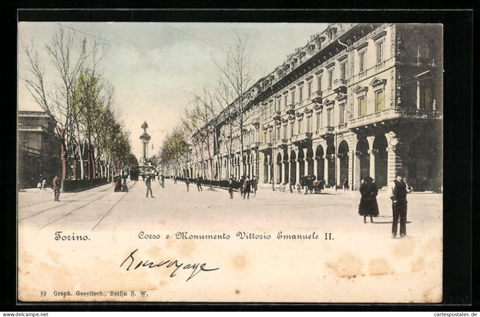 Cartolina Torino, Corso E Monumento Vittorio Emanuele II.  - Sonstige & Ohne Zuordnung