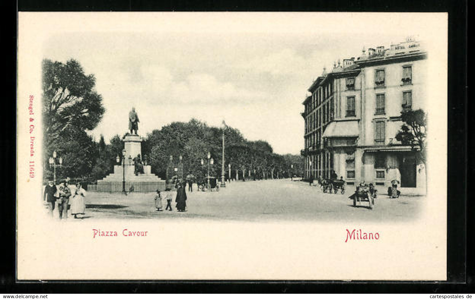 Cartolina Milano, Piazza Cavour  - Milano (Milan)