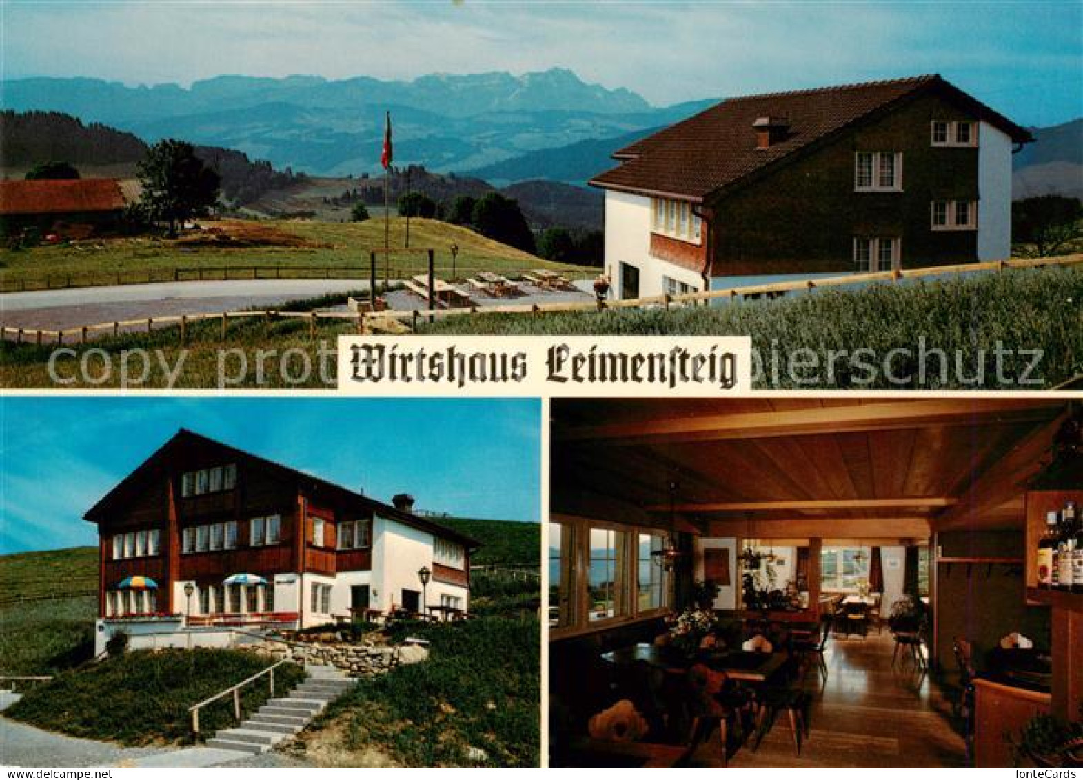 13864140 Haslen AI Wirtshaus Leimensteig Panorama Gastraum Haslen AI - Autres & Non Classés