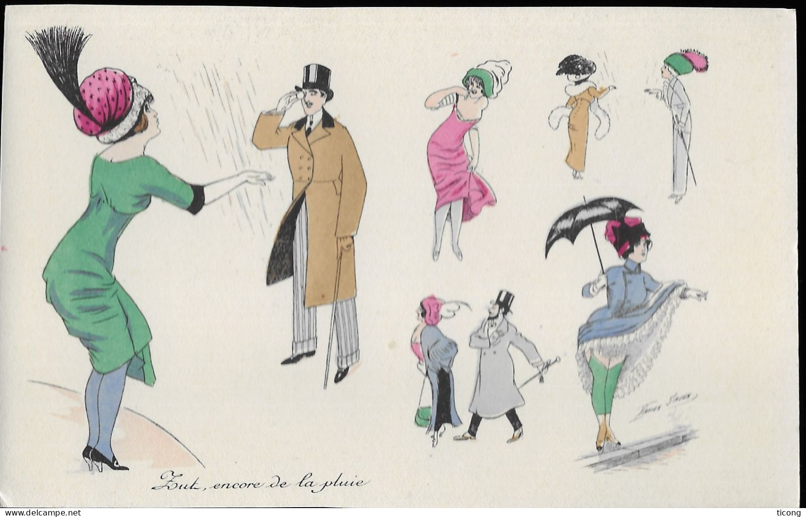 XAVIER SAGER ILLUSTRATEUR - TOUT ENCORE DE LA PLUIE, FEMMES, MODE,  VOIR LES SCANNERS - Sager, Xavier