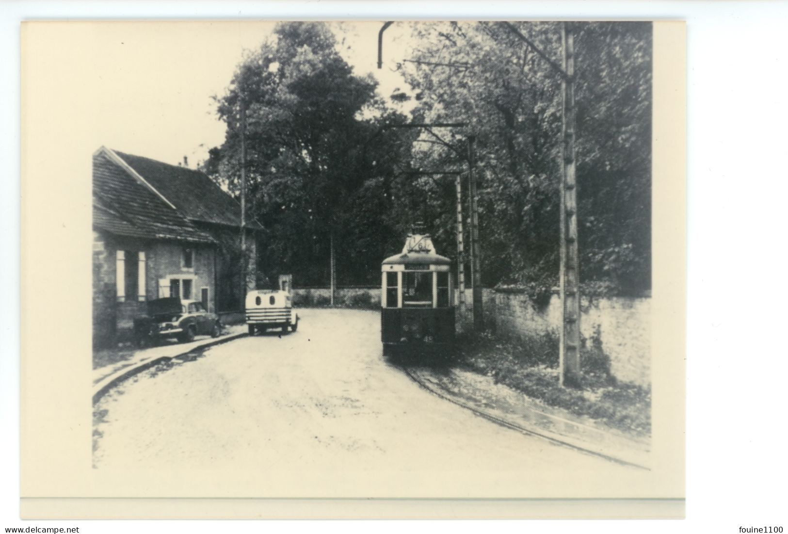 PHOTO " Tramway électrique De DIJON " Année 1961  Gare Ville à ? -  LONGVIC ( Camp D'aviation ) - Trains