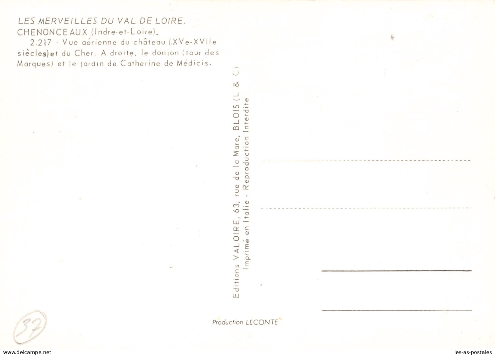 37  CHENONCEAUX LE CHÂTEAU - Chenonceaux