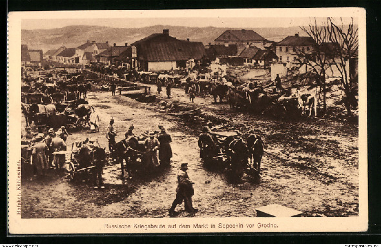 AK Grodno-Sopockin, Russische Kriegsbeute Auf Dem Markt  - Russia