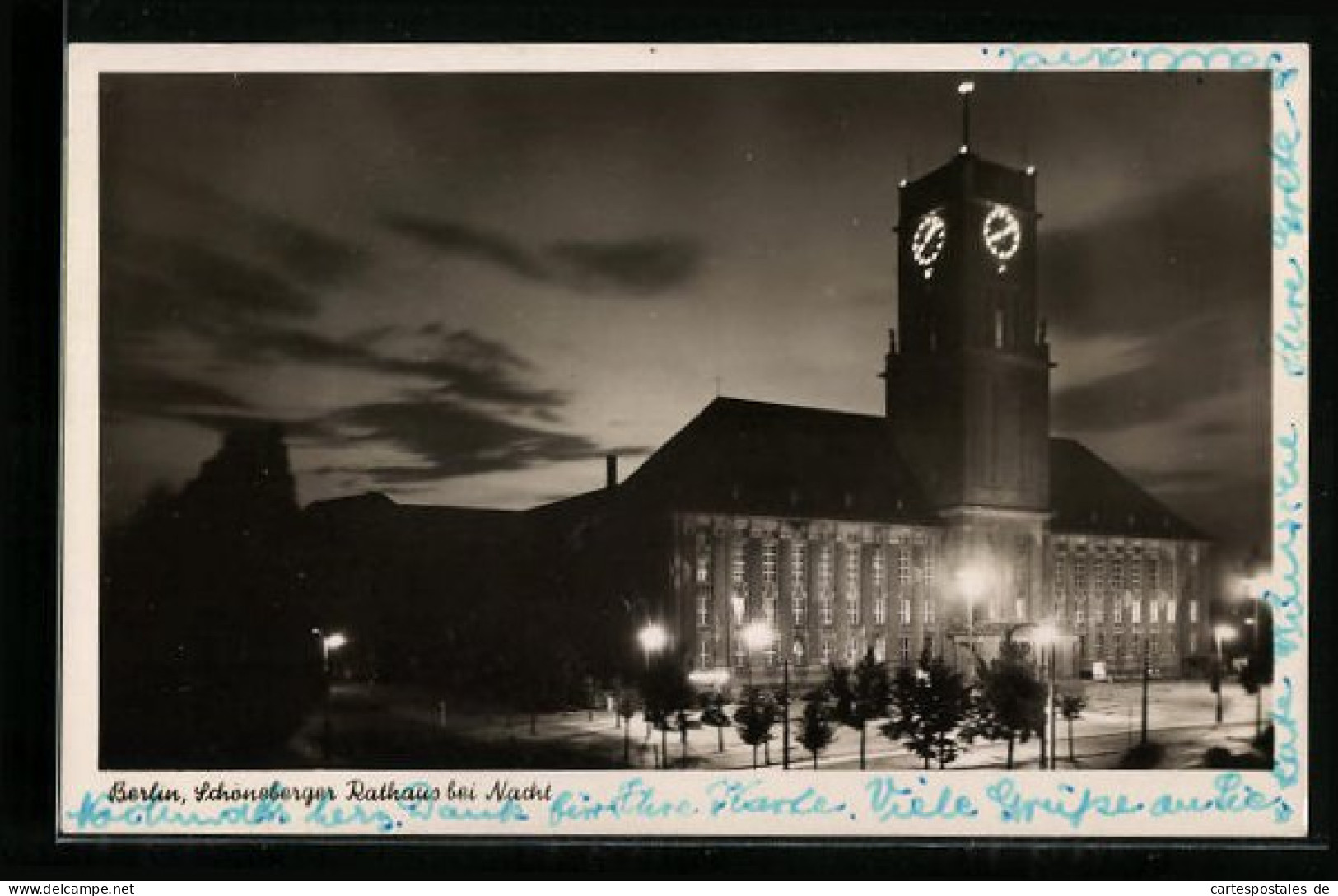 AK Berlin, Schöneberger Rathaus Bei Nacht  - Schöneberg