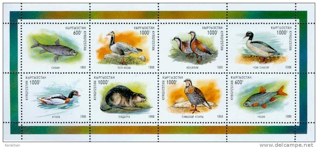 KYRGYZSTAN: FAUNA MS/8stamps 1998 MNH ** - Kirgisistan