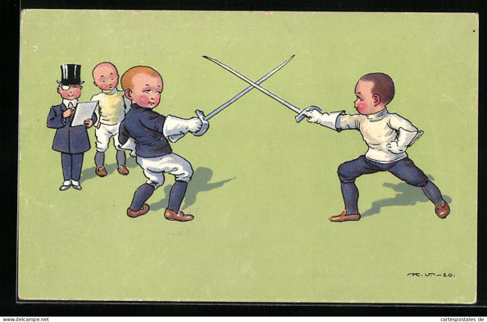 AK Zwei Junge Männer Beim Fechten  - Fencing