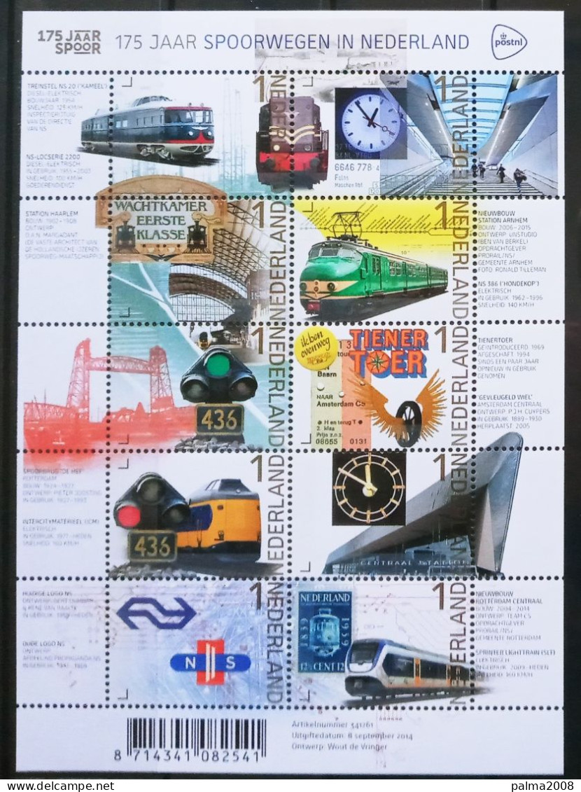 HOLANDA IVERT 3198/07 BLOQUE NUEVOS ** 175 AÑOS DE LOS FERROCARRILES HOLANDESES - Unused Stamps