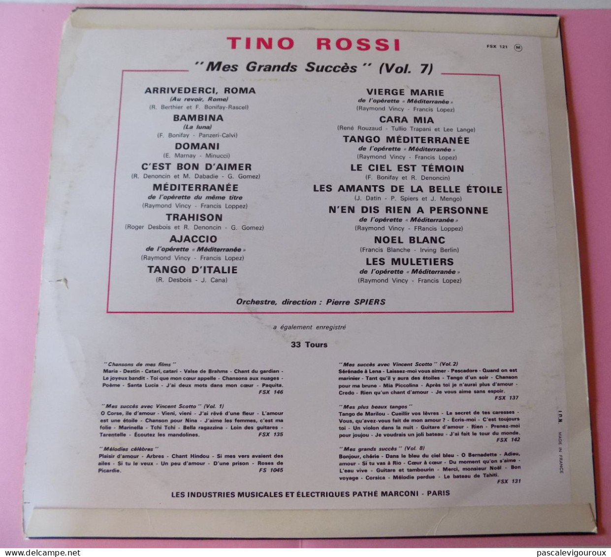 Disque Vinyle 33T Tino Rossi – Mes Grands Succès Vol. 7 - Autres - Musique Française