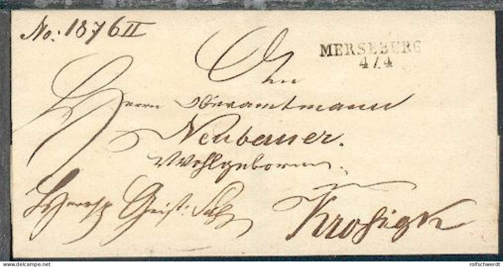 Merseburg L2 MERSEBURG 4/4 (1832) Auf Dienst-Bf.-Hülle Nach Krosigk - Other & Unclassified