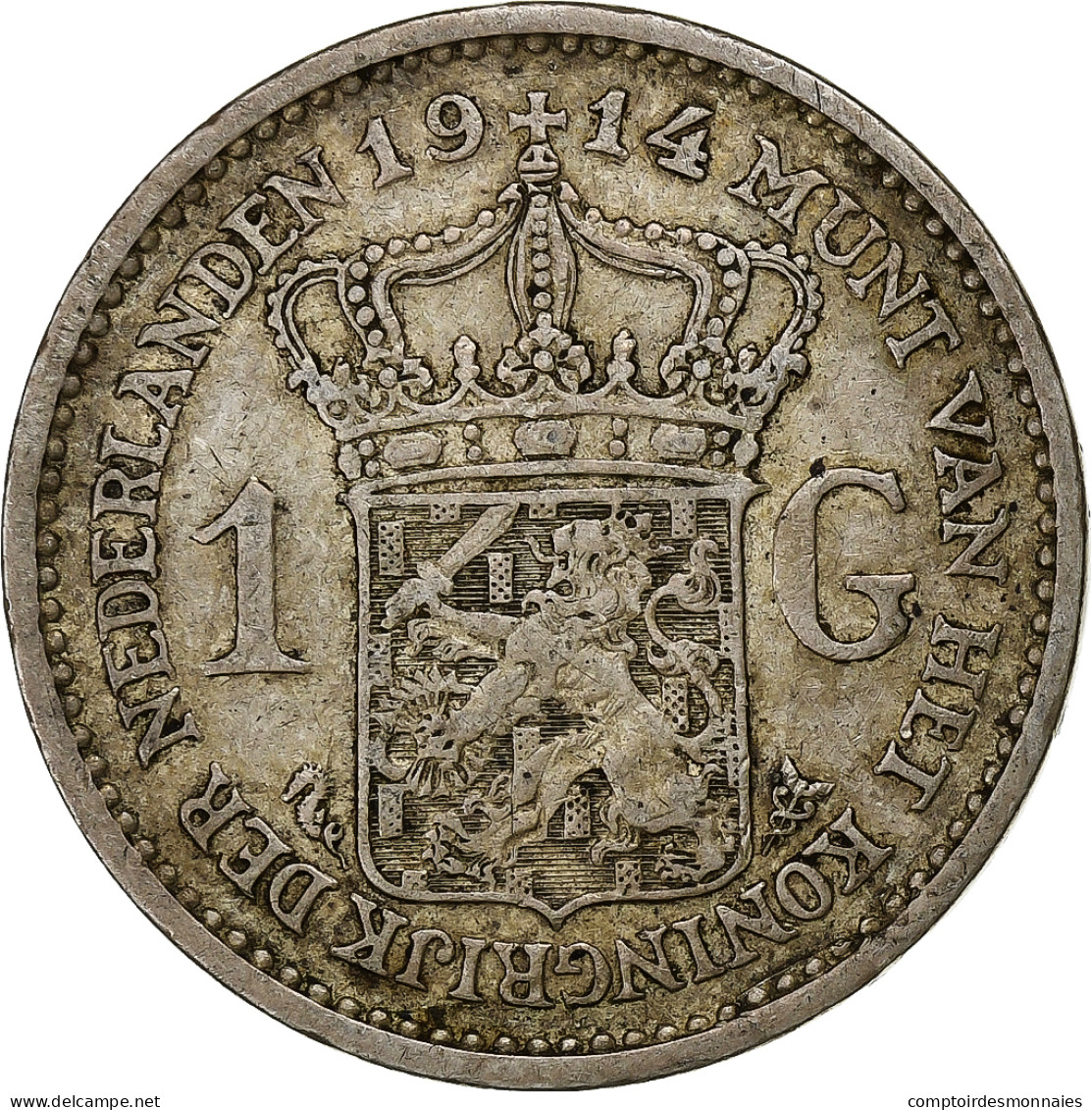 Pays-Bas, Wilhelmina I, Gulden, 1914, Argent, TB, KM:148 - 1 Gulden