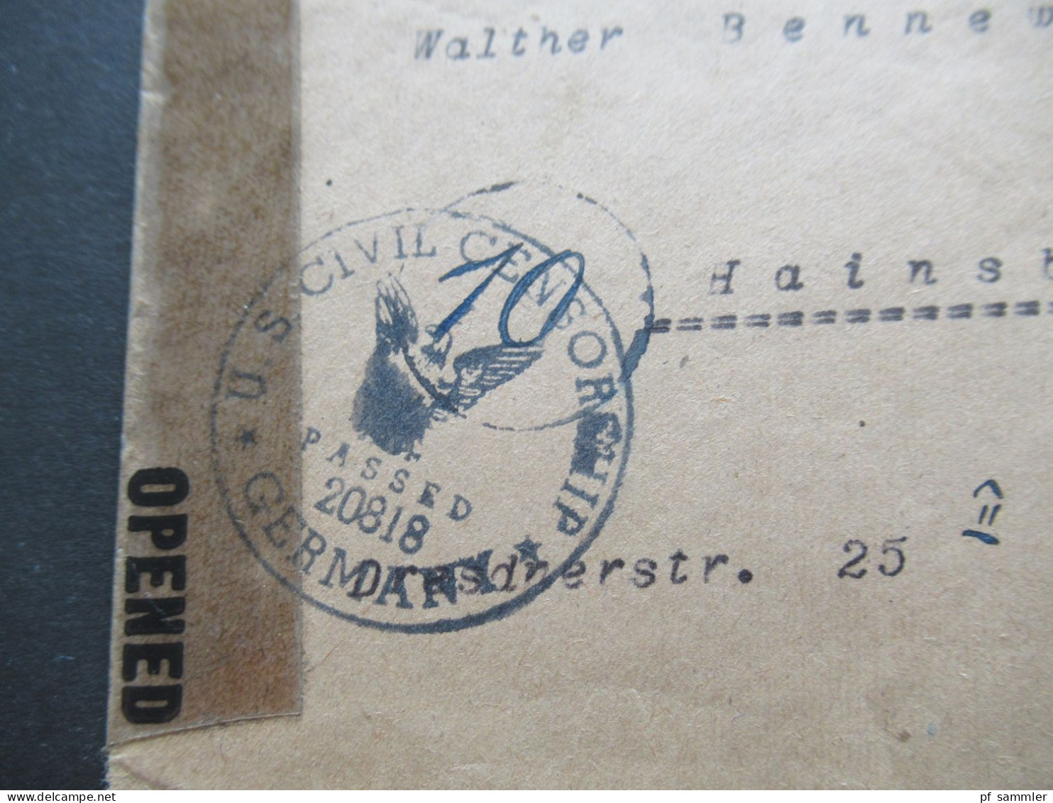 1946 Kontrollrat Ziffer MiF Tagesstempel Dornholzhausen Bad Homburg - SBZ Dresden Mit Zensurstempel Und Zensurstreifen - Storia Postale