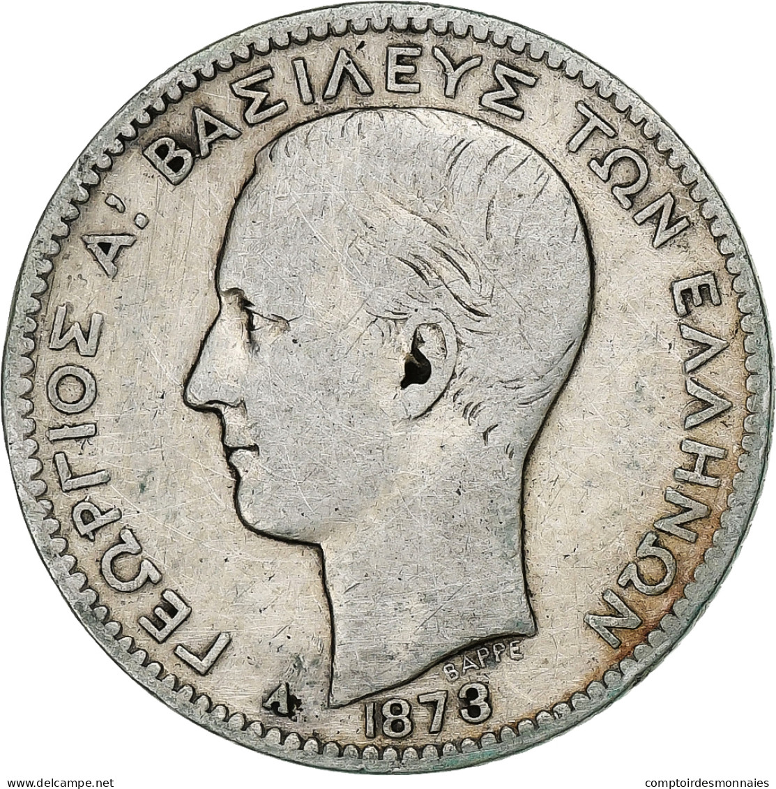 Grèce, George I, Drachma, 1873, Paris, Argent, TB, KM:38 - Grèce