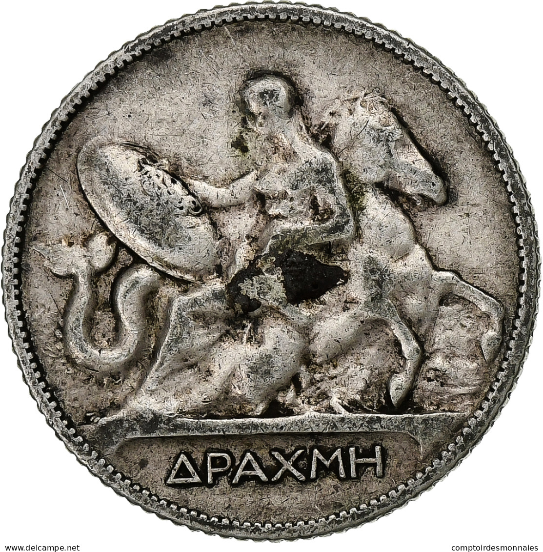 Monnaie, Grèce, George I, Drachma, 1910, TB+, Argent, KM:60 - Griechenland