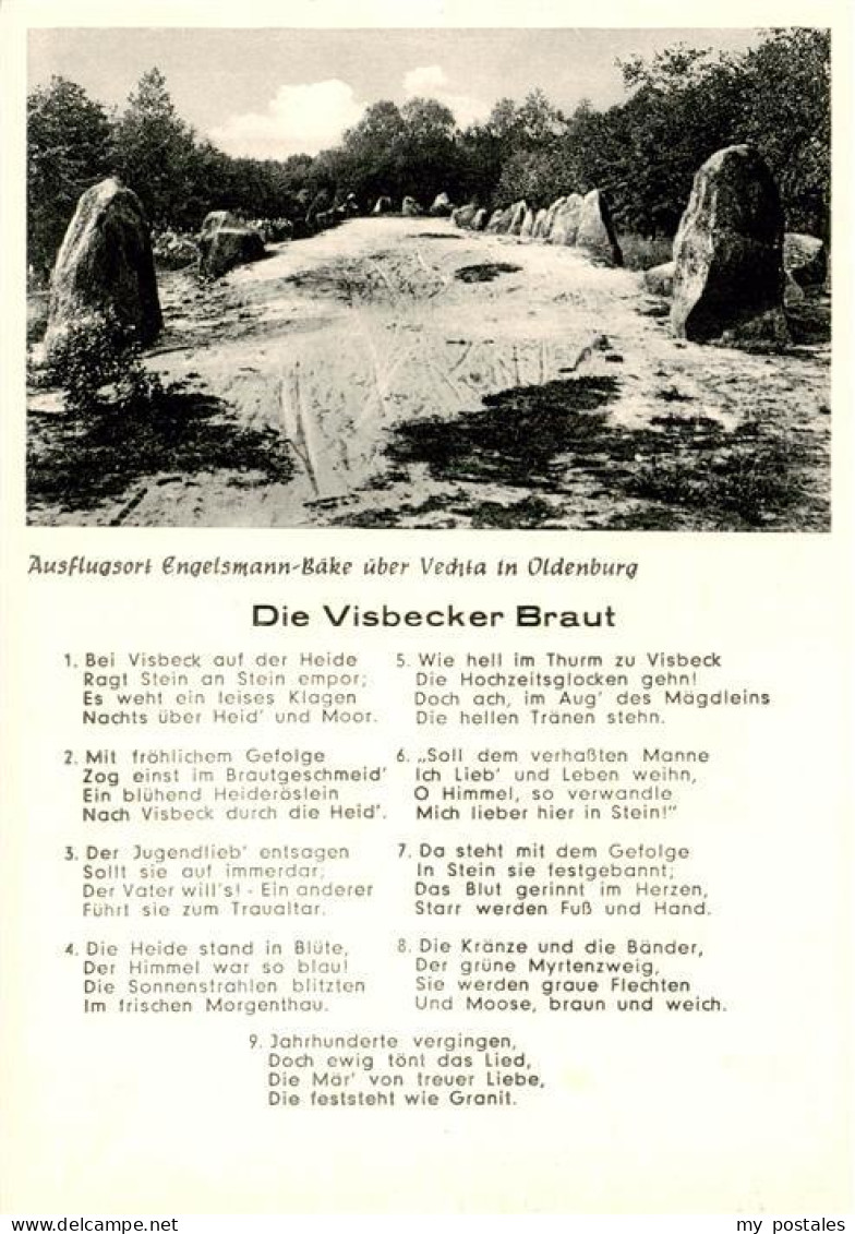 73892433 Vechta Ausflugsort Engelsmann Baeke Die Visbecker Braut Sage Steingraeb - Vechta