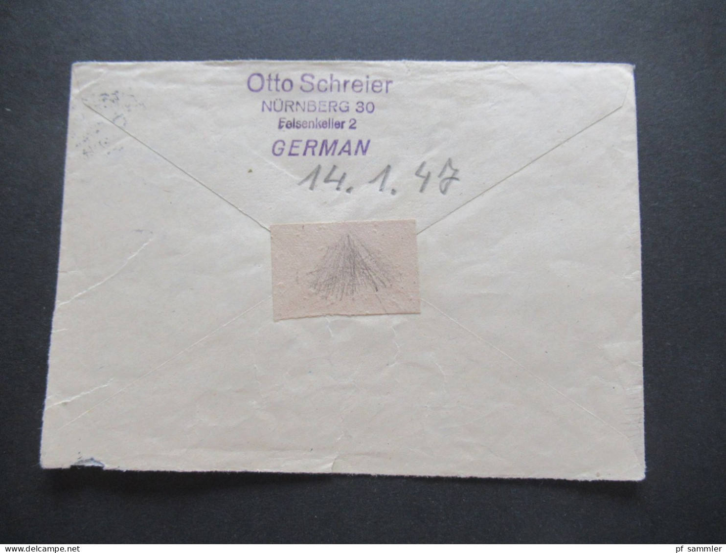 1947 Kontrollrat Ziffer MiF Mit 7 Marken! Einschreiben Fernbrief Nürnberg 30 - Sulgen Schramberg - Brieven En Documenten