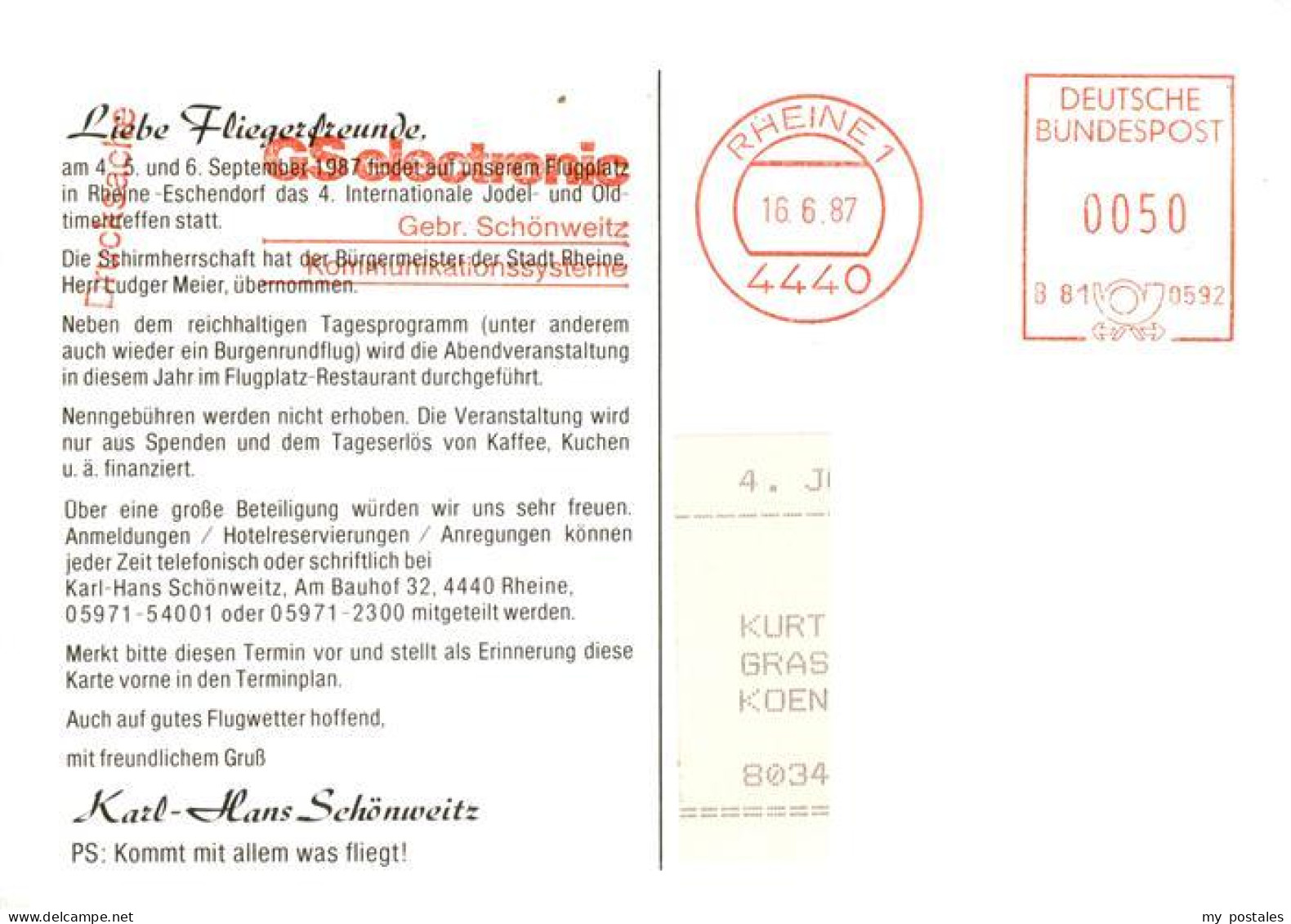 73892309 Eschendorf Rheine Westfalen Jodel Und Oldtimer Treffen Im Sept 1987 Tei - Rheine