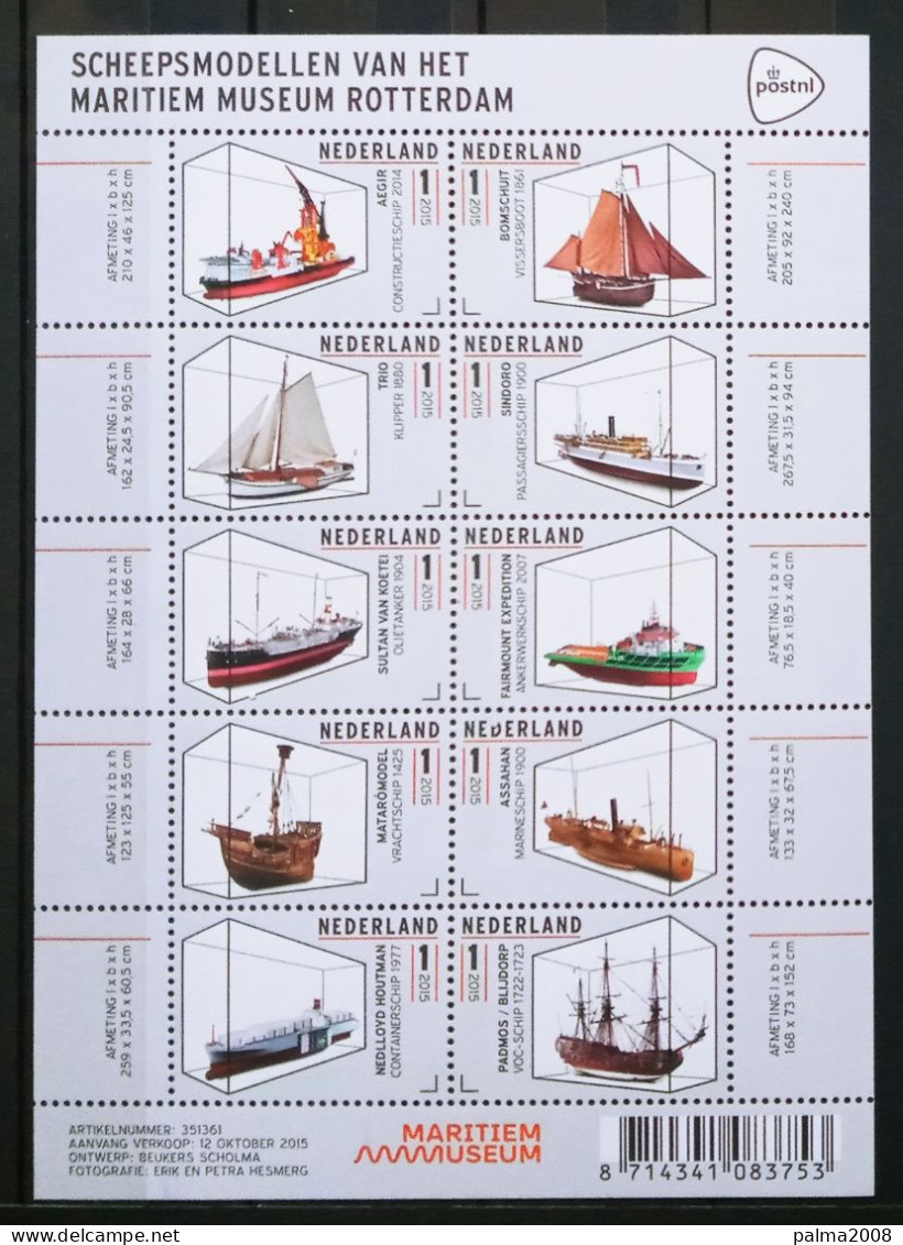 HOLANDA IVERT 3333/42 BLOQUE NUEVO ** MAQUETAS DE BARCOS DEL MUSEO MARITIMO - Unused Stamps