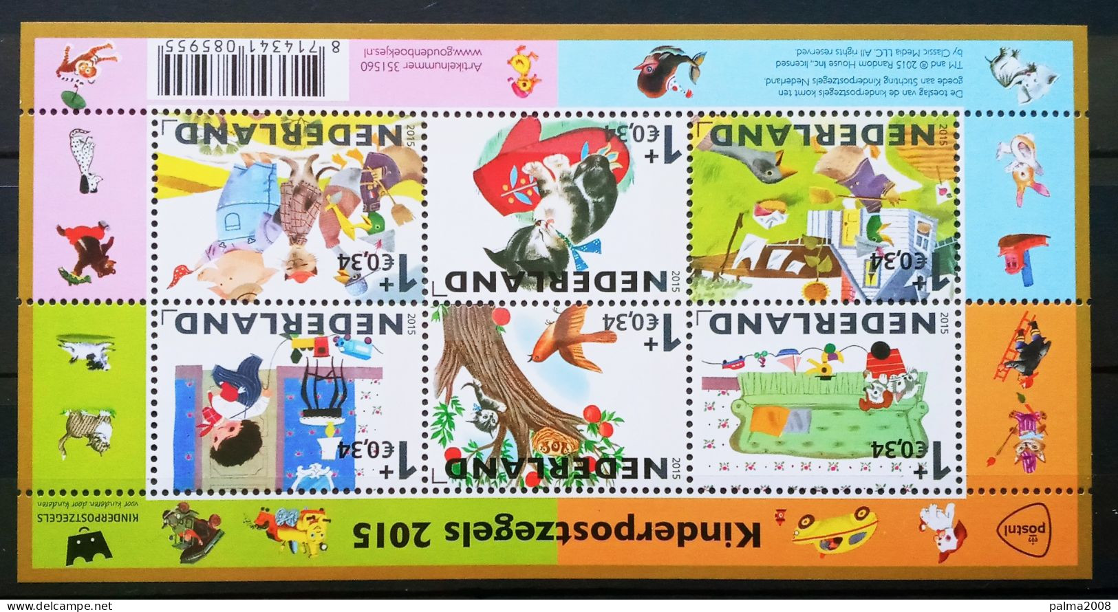 HOLANDA IVERT 3344/49 BLOQUE NUEVO ** SOBRETASA PARA AYUDA INFANTIL - Unused Stamps