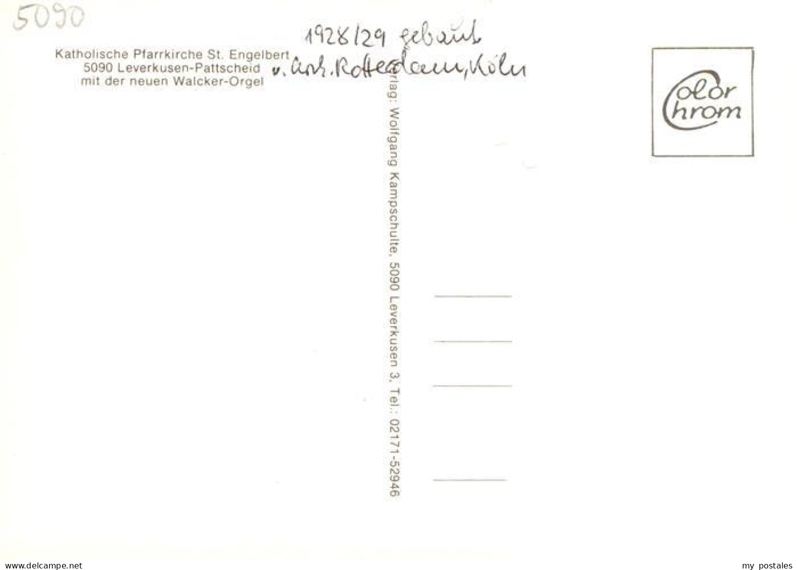 73892240 Pattscheid Kath Pfarrkirche St Engelbert Mit Der Neuen Walcker Orgel Pa - Leverkusen