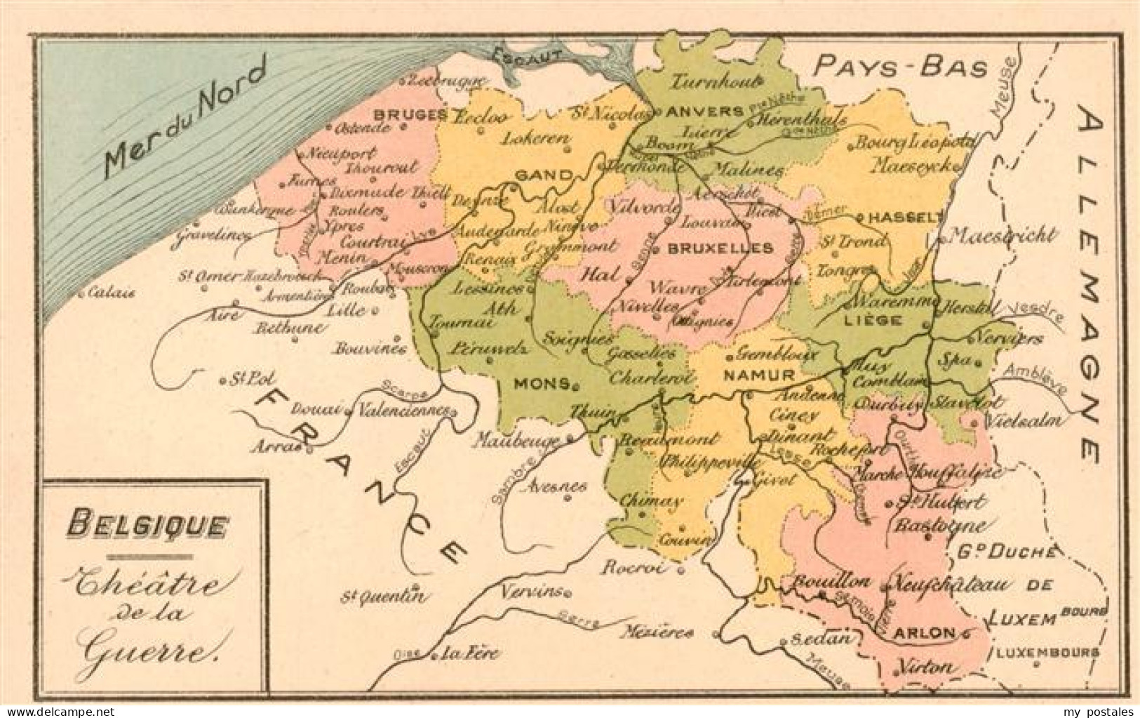 73891944 Belgien Belgium Belgie Karte Belgique Litho  - Otros & Sin Clasificación