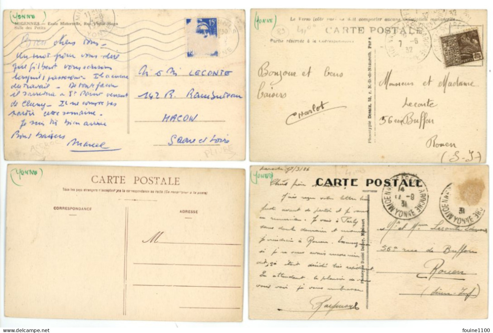 LOT DE 12 CARTES ( Format C.P.A. ) LAROCHE MIGENNES à Voir En Recto Verso - Migennes