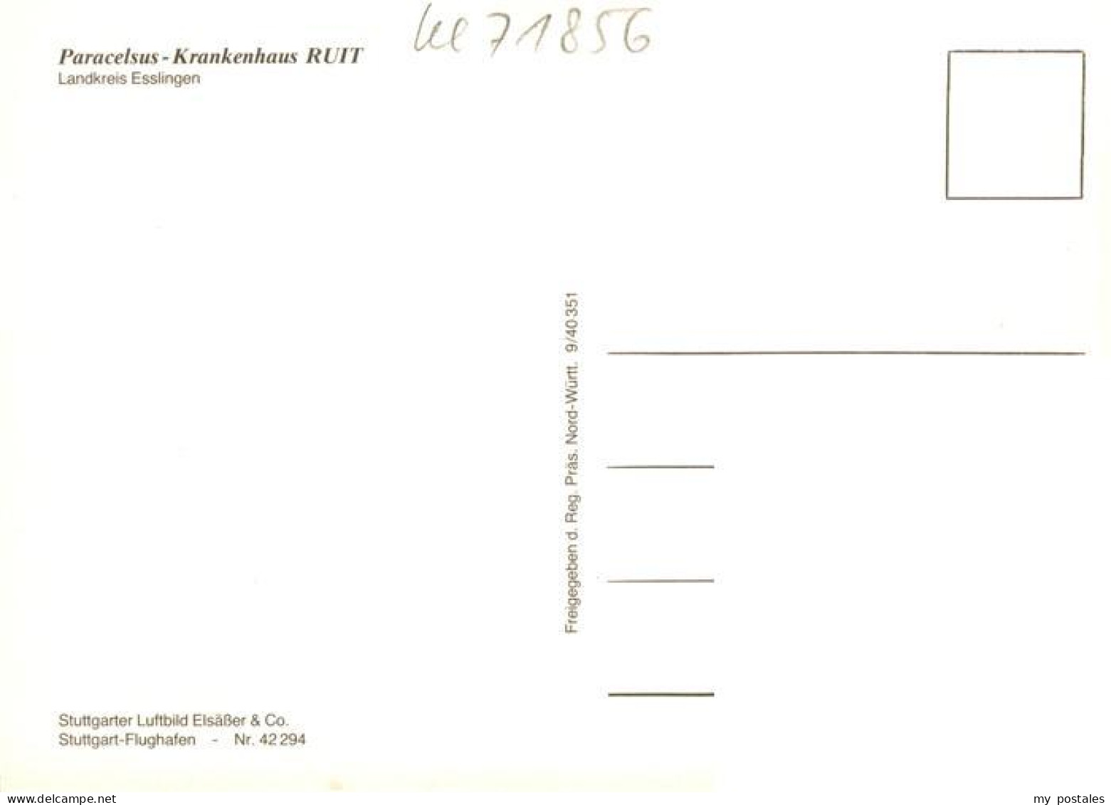 73891850 Esslingen  Neckar Paracelsus Krankenhaus RUIT Fliegeraufnahme  - Esslingen