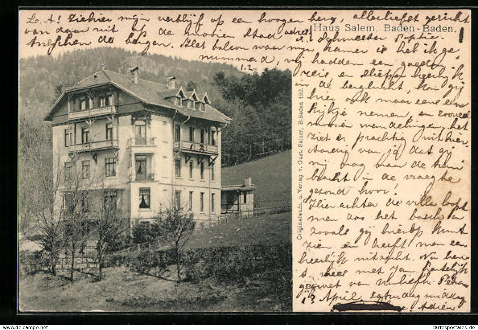AK Baden-Baden, Blick Auf Das Hotel Haus Salem  - Salem