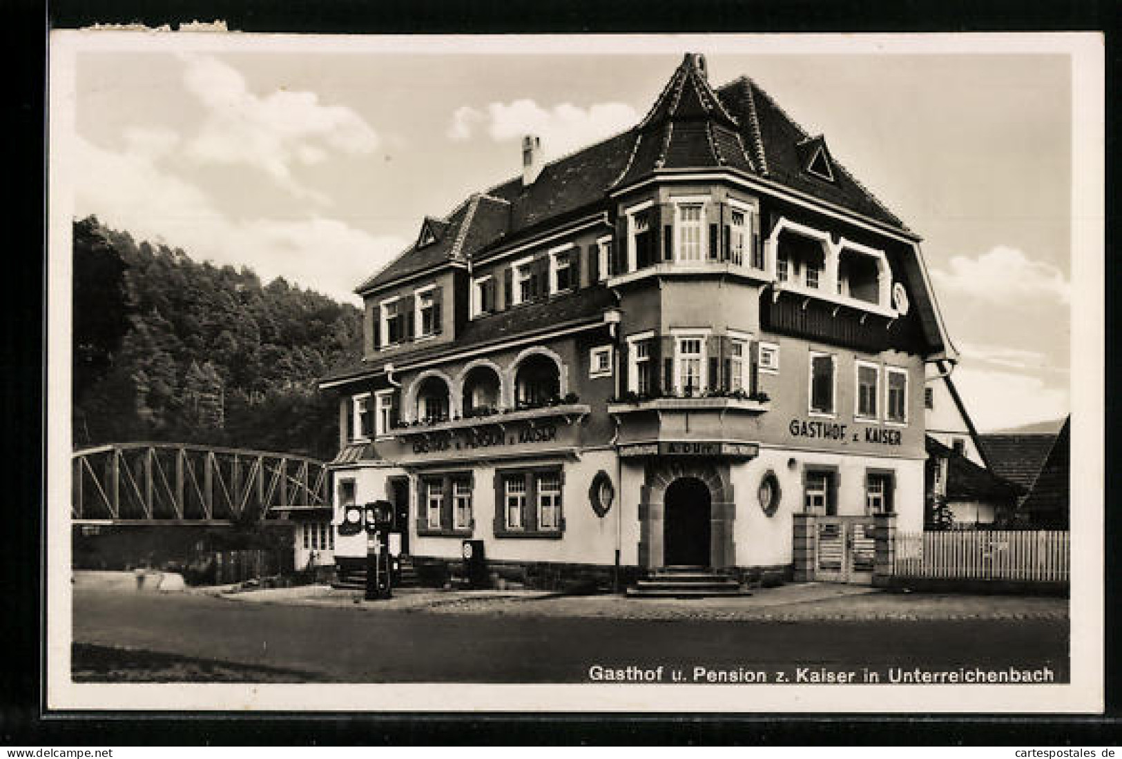 AK Unterreichenbach, Gasthaus Zum Kaiser Mit Tanksäule  - Other & Unclassified