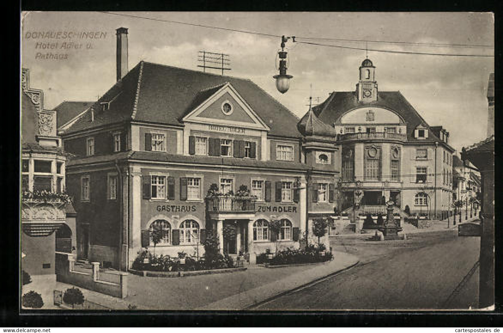 AK Donaueschingen, Hotel Adler U. Rathaus  - Donaueschingen