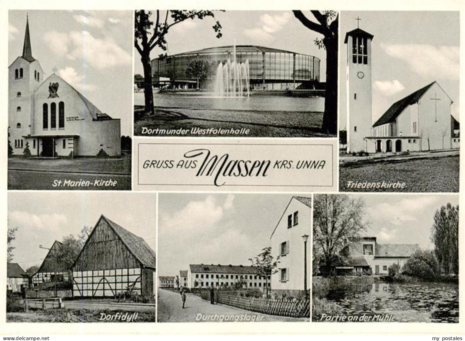 73891628 Massen Unna St Marien Kirche Dortmunder Westfalenhalle Friedenskirche D - Unna