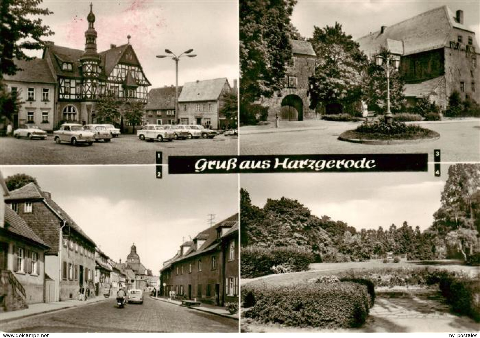 73891502 Harzgerode Marktplatz Mit Rathaus Oberstrasse Schlossberg Mit Ehem Schl - Harzgerode