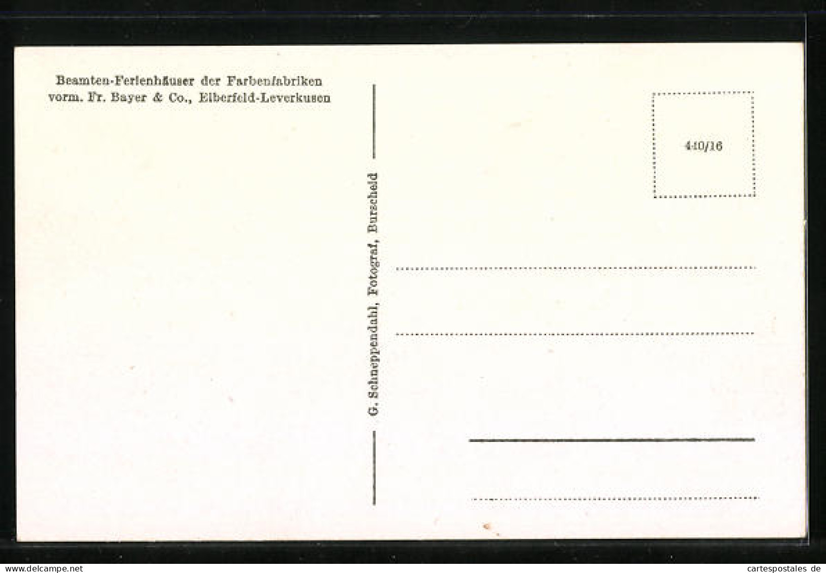 AK Elberfeld-Leverkusen, Haus Hildegard, Beamten-Ferienhäuser Der Farbenfabriken Vorm. Fr. Bayer & Co.  - Leverkusen