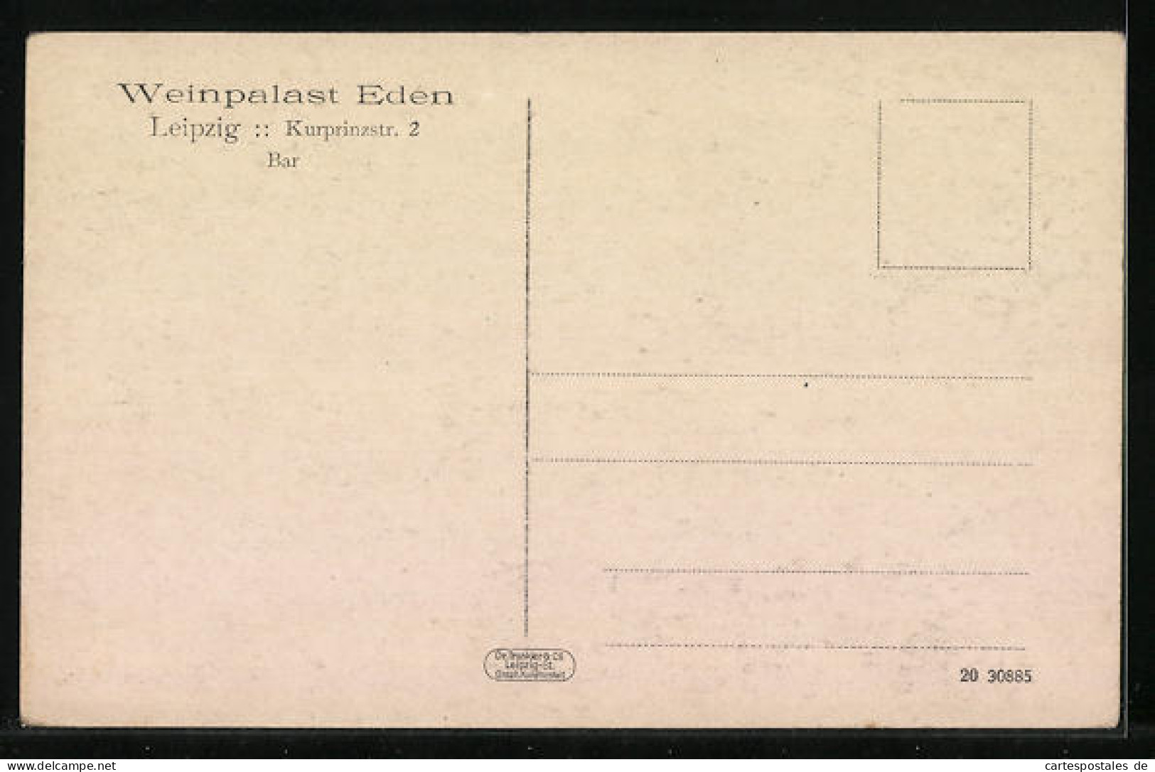 AK Leipzig, Bar Des Gasthaus Weinpalast Eden In Der Kurprinzstr 2  - Leipzig
