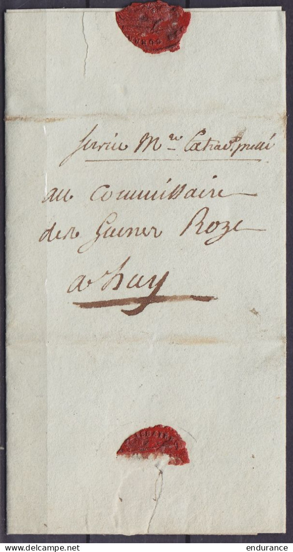 L. Datée 13 Pluviôse An 3 (1e Février 1795)  De SAINT-HUBERT Pour HUY - Man. "Service Militaire … Pressée" - 1794-1814 (Franse Tijd)